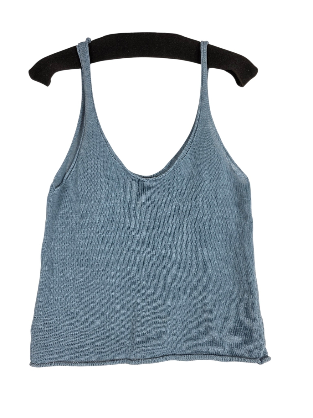 Zara Scoop Neck Knit Cami in Dusty Blue